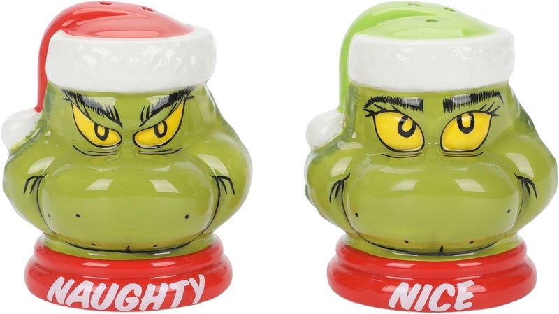 Vandor Dr. Seuss The Grinch Naughty or Nice Salt And Pepper Shaker Set,Multicolor - Image 1